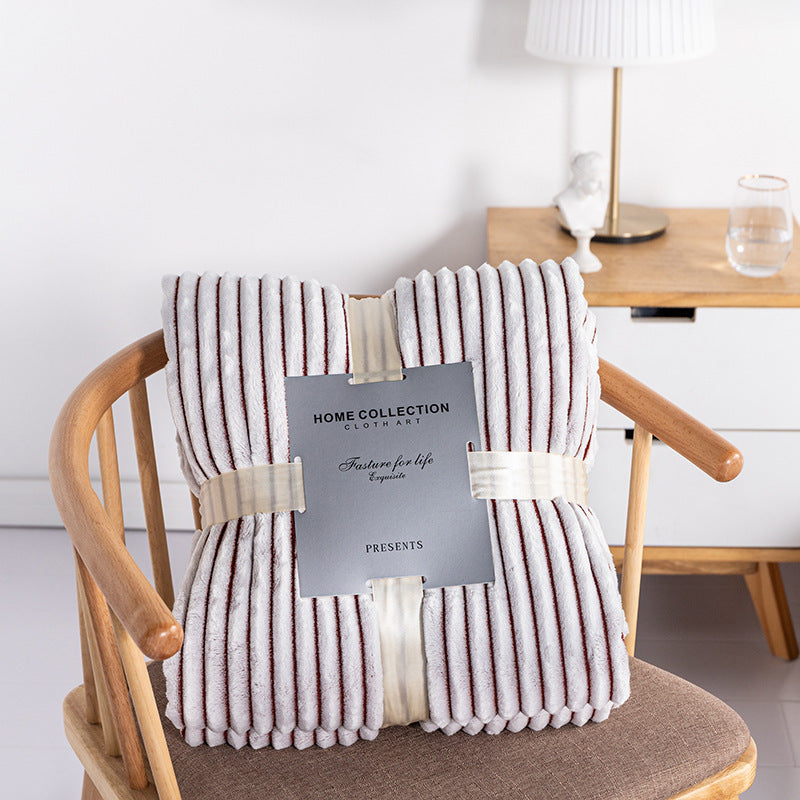 Back Printing Strip Fleece Blanket Nap Blanket