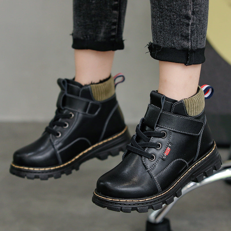 Little Boy's Cotton Shoes Korean Style Medium And Big Kids Boots