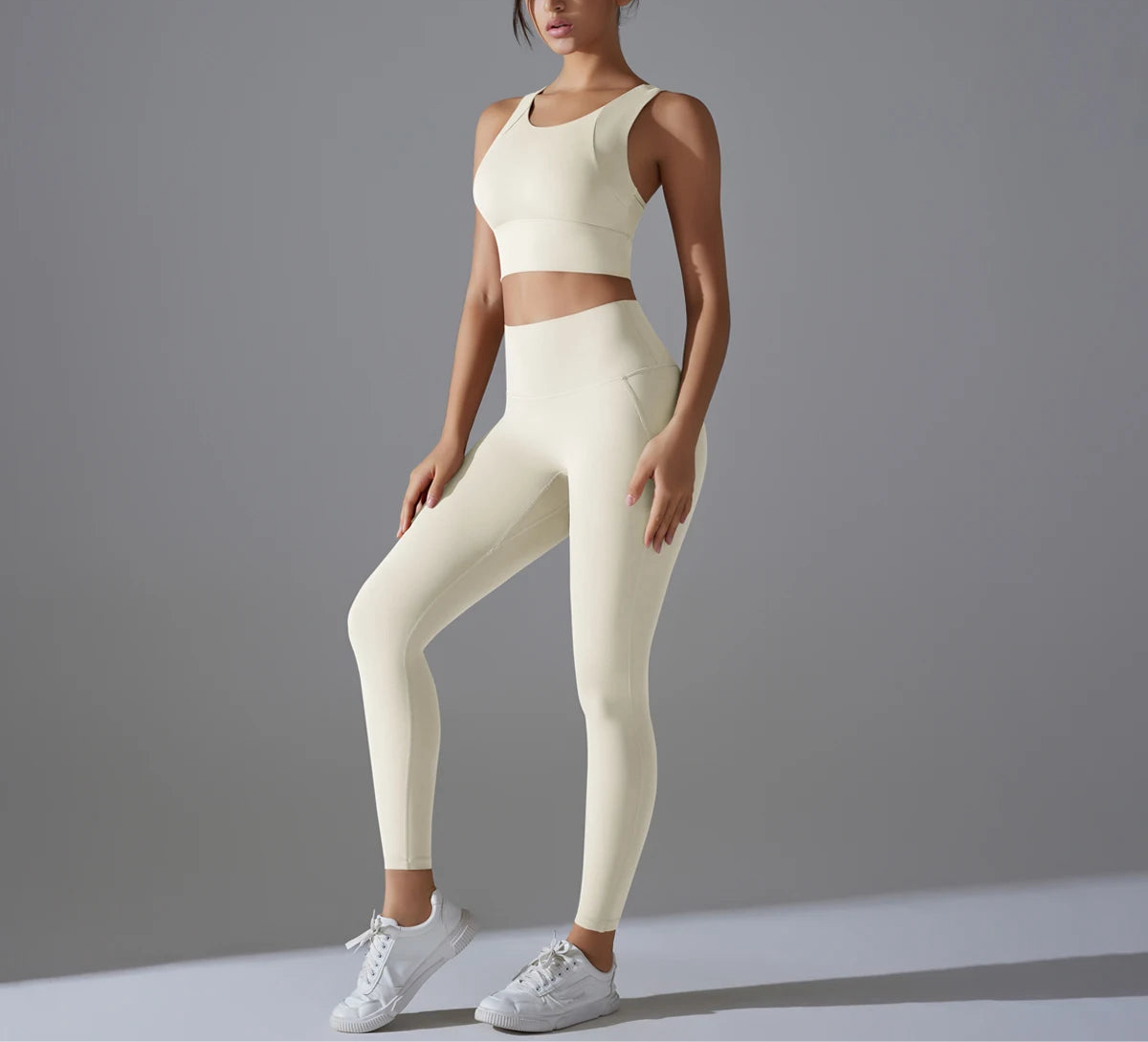 Yoga Set Women's Tracksuit Women Fitness Crop Top Shockproof Sports Bras Yoga Gym Running Pants Sportswear Running Fitness Yoga