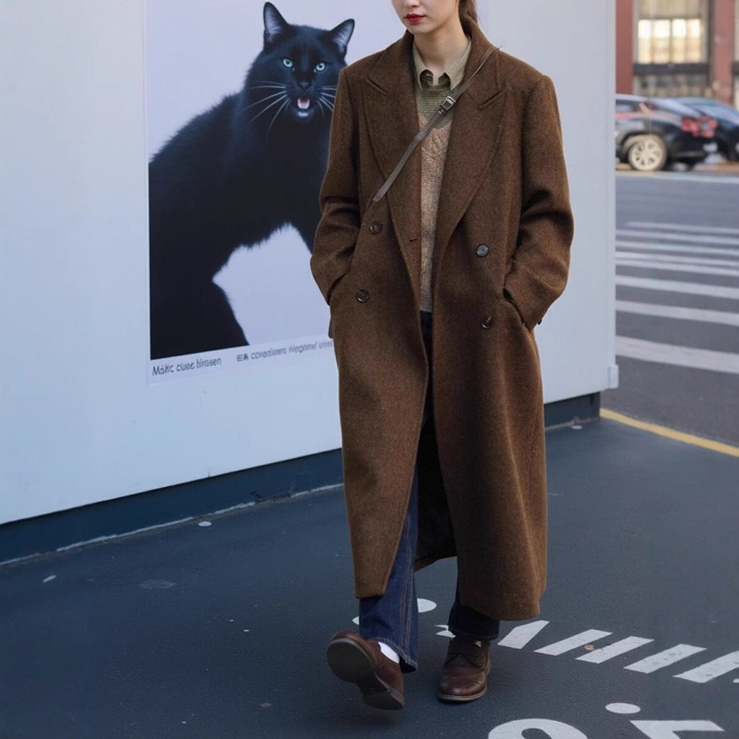 Men's Winter Warm Vintage Wool Long-cut Coat
