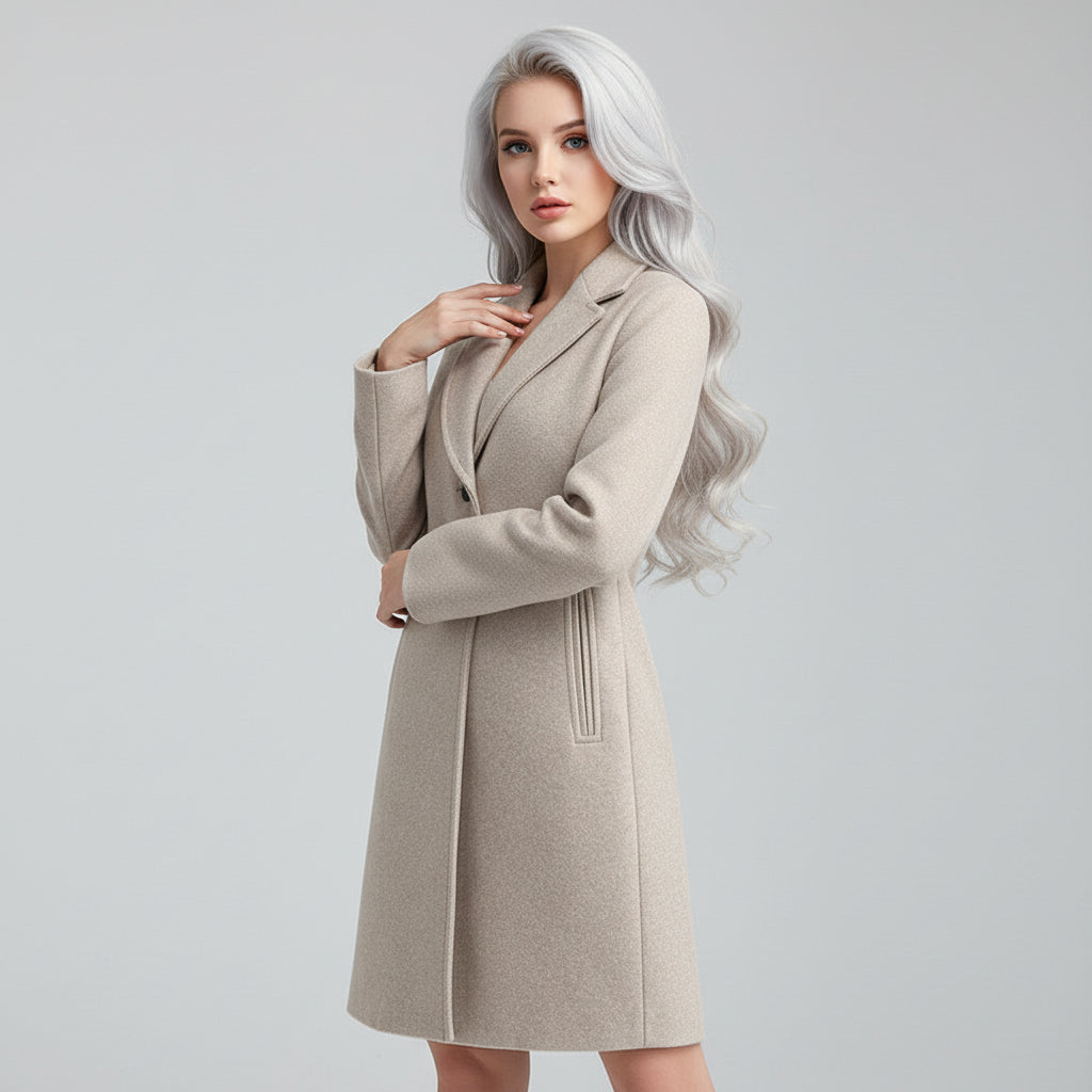 New Fall Women's Clothing Fashion Soft Padded Shoulder Overcoat Jacket