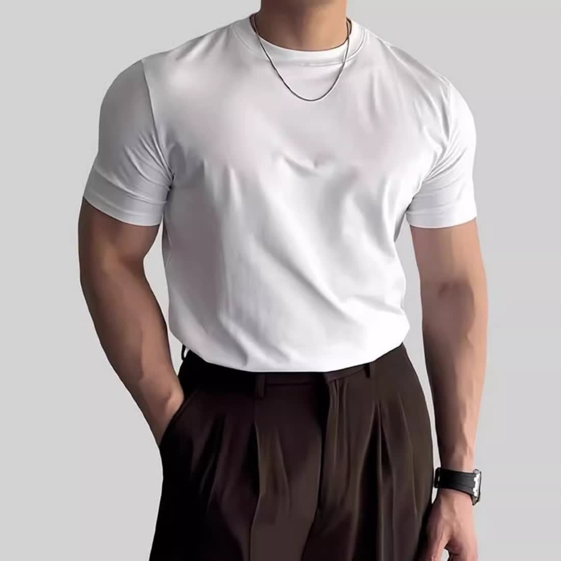 Sports Fitness Clothes Closed Short-sleeved T-shirt Men