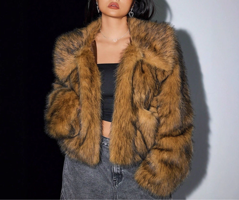 New Fox Fur Fashion Thick Warm Fur Coat