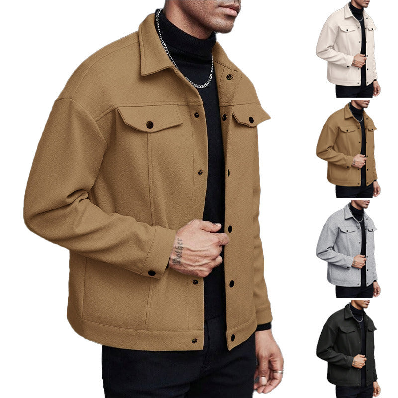 Lapel Woolen New Men's Casual Sports Jacket