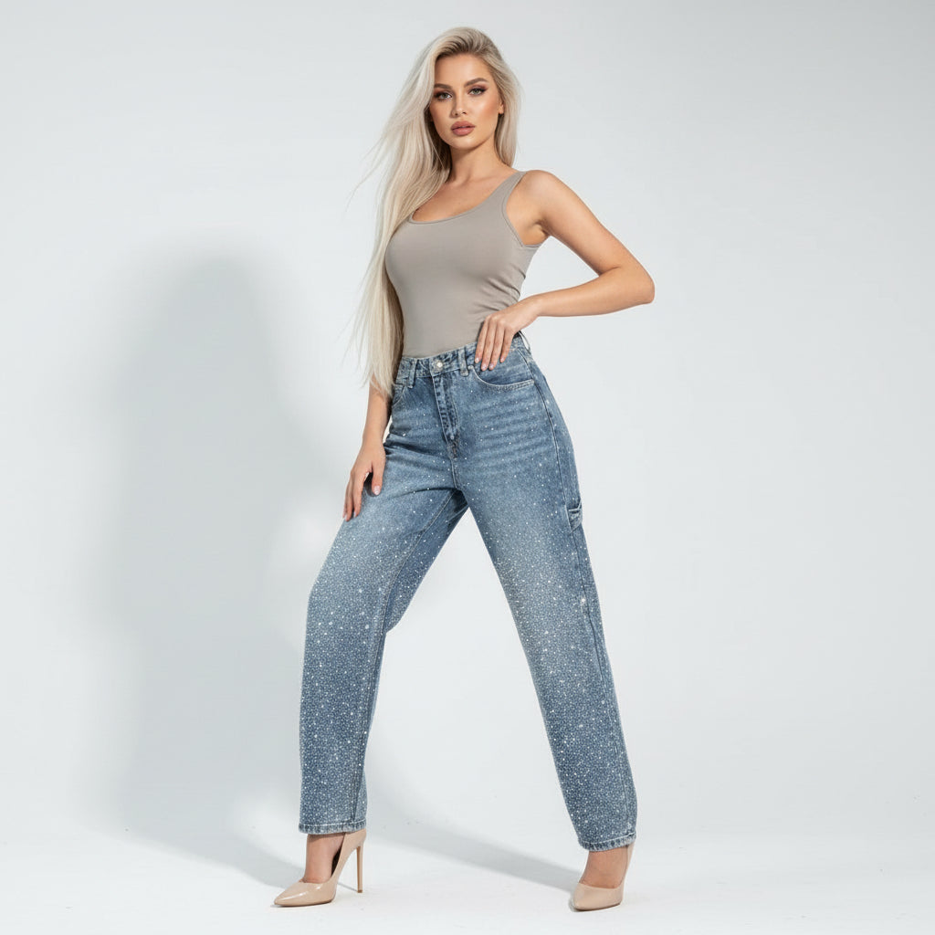 Shiny Straight Jeans