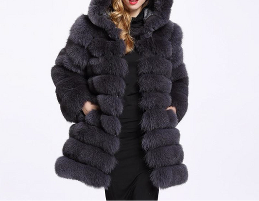 European And American Fox Fur Coat Women's Mid-length