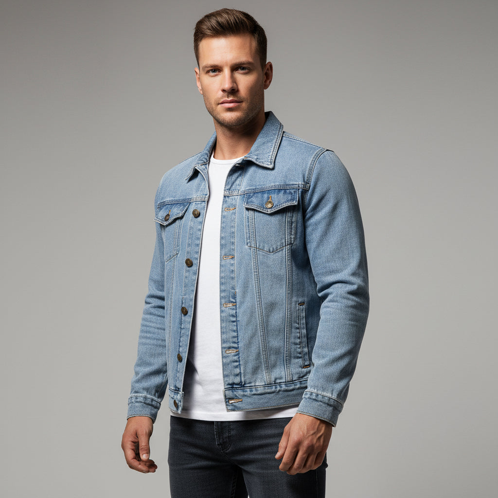 Men's Denim Jacket Cotton Casual Slim Jacket Men