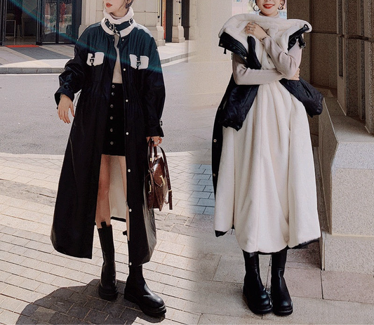 Pu Fur Coat Rabbit Fur Pie Overcoming Cotton Coat Women