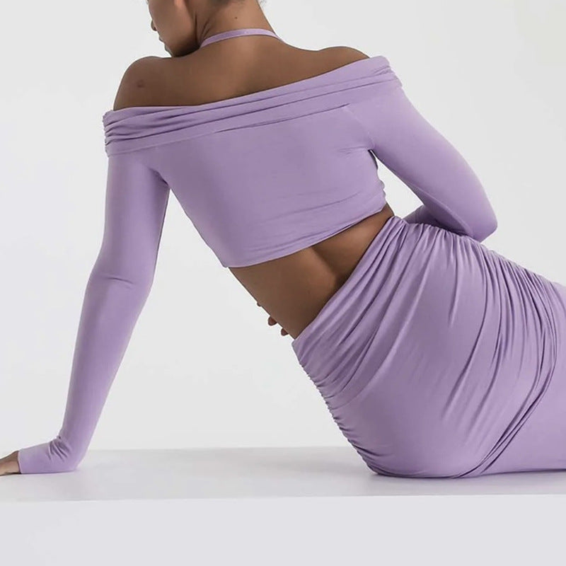 Long-sleeved Blouse Long Skirt Two-piece Set