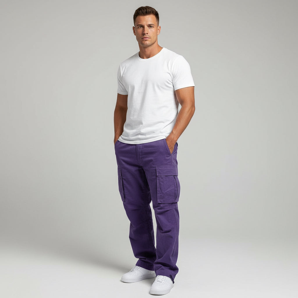 Men's Workwear Drawstring Multi-pocket Casual Pants