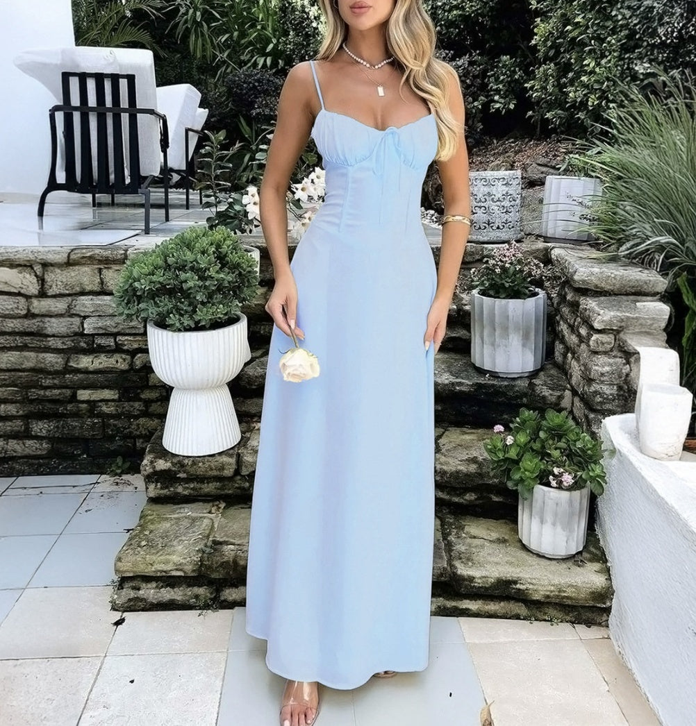 Cross-border Women's Clothing Elegant Lace-up Backless A- Line Dress