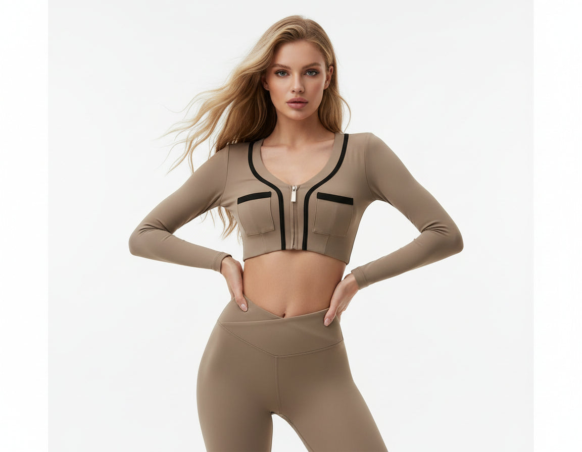 Sports Yoga Top Running Fitness Long Sleeve Women With Cotton Pad Tight Top