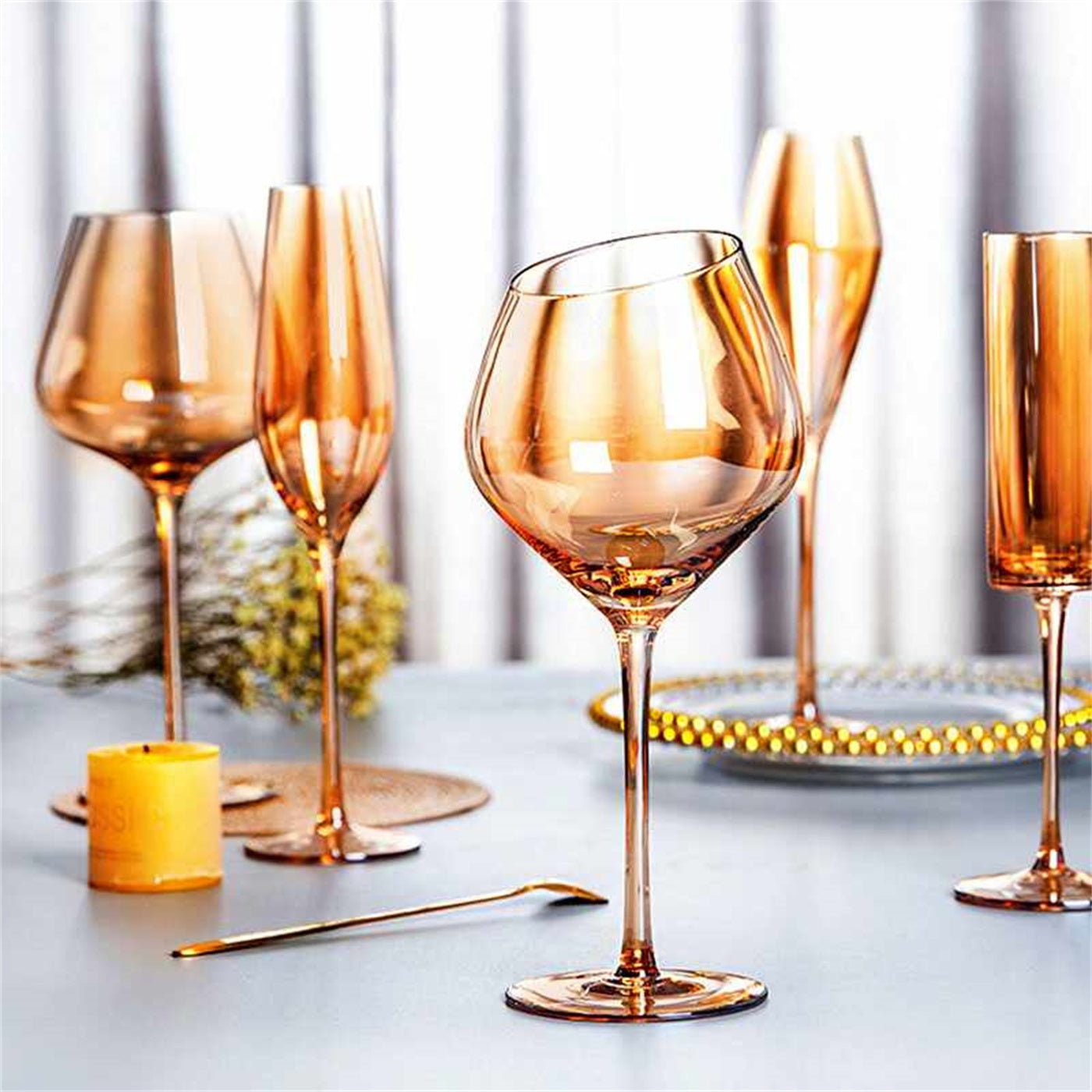 Golden Red Wine Glass Household Decanter