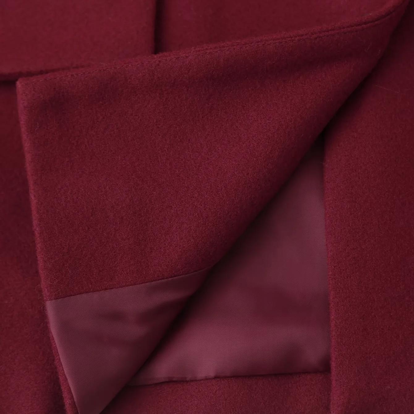 Casual Long Sleeve Scarf Woolen Coat