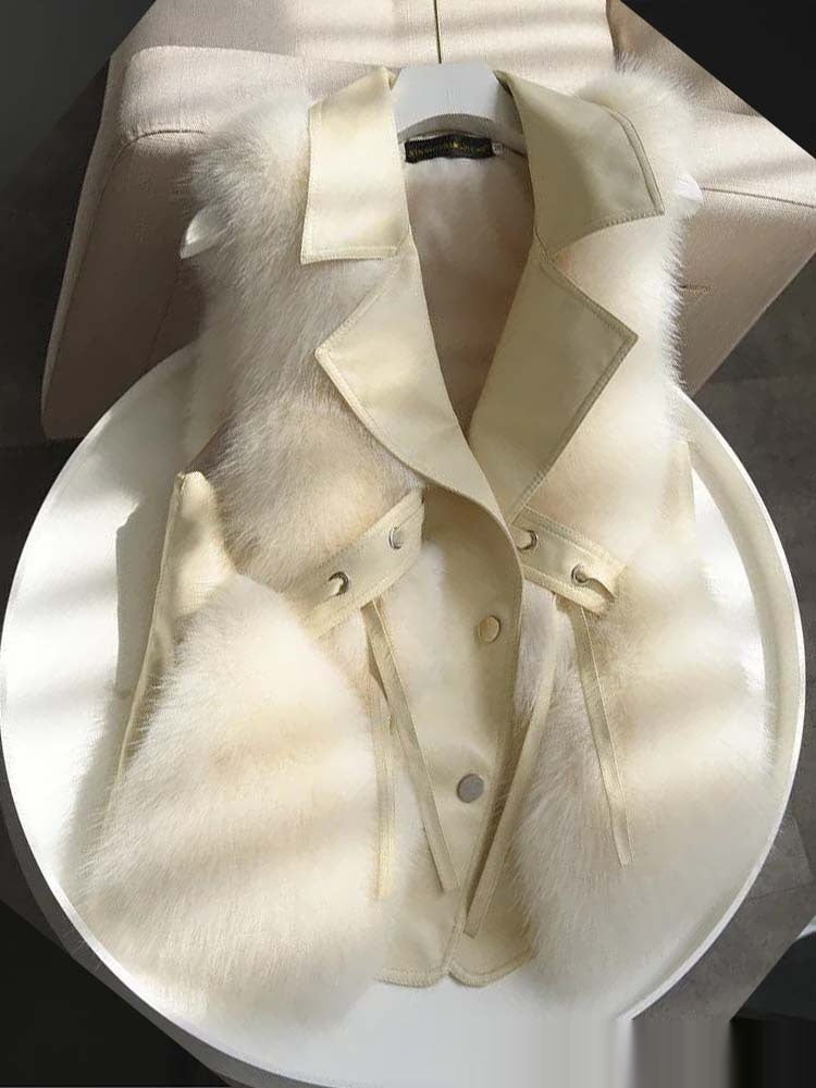 Fur Vests Coat Short Fox Vest