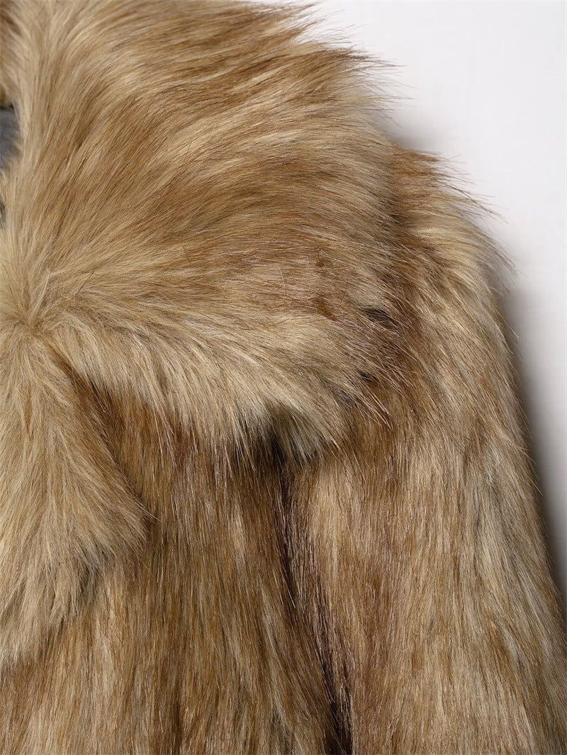 Women's Casual Artificial Fur Effect Short Coat