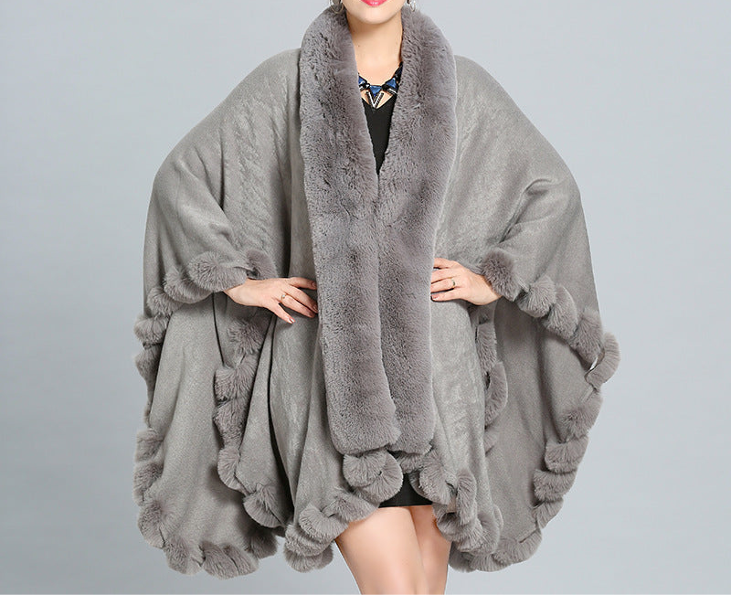 Winter Thick Shawl Imitation Fox Fur Long Collar