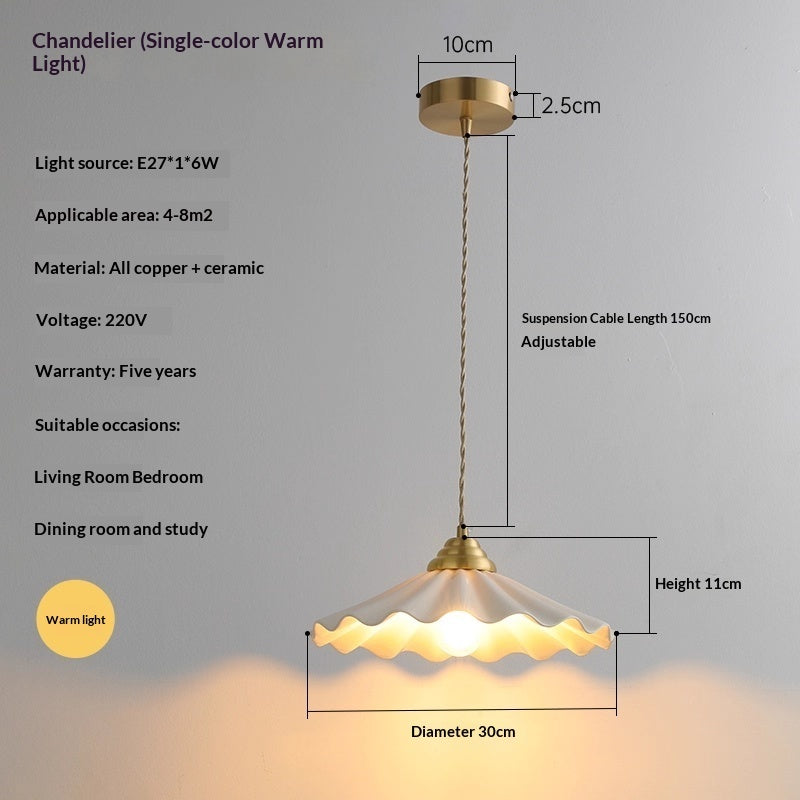 Copper Ceramic Flower Lamp