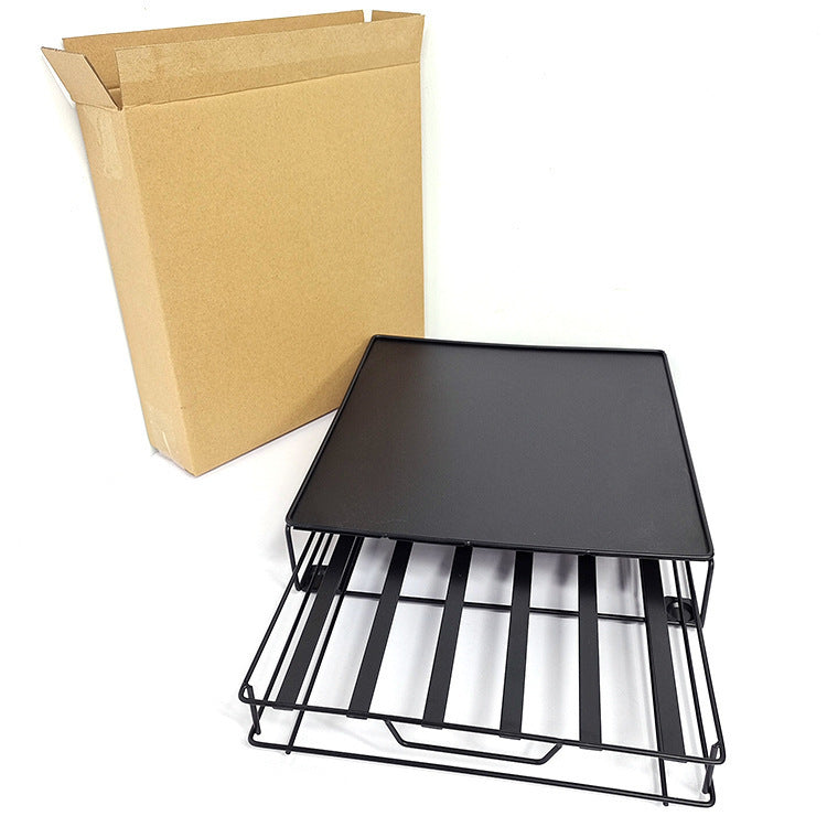 Glass Coffee Capsule Tea Room Drawer Machine Base Office Desk Surface Panel Organizing Storage Rack
