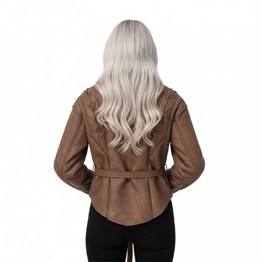 Brown Lace Fur Coat