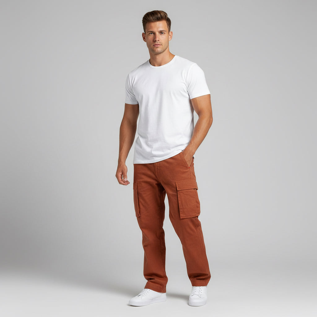 Men's Workwear Drawstring Multi-pocket Casual Pants