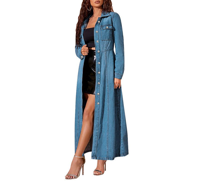 Denim Button Cardigan Jacket Dress