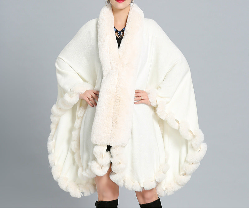 Winter Thick Shawl Imitation Fox Fur Long Collar