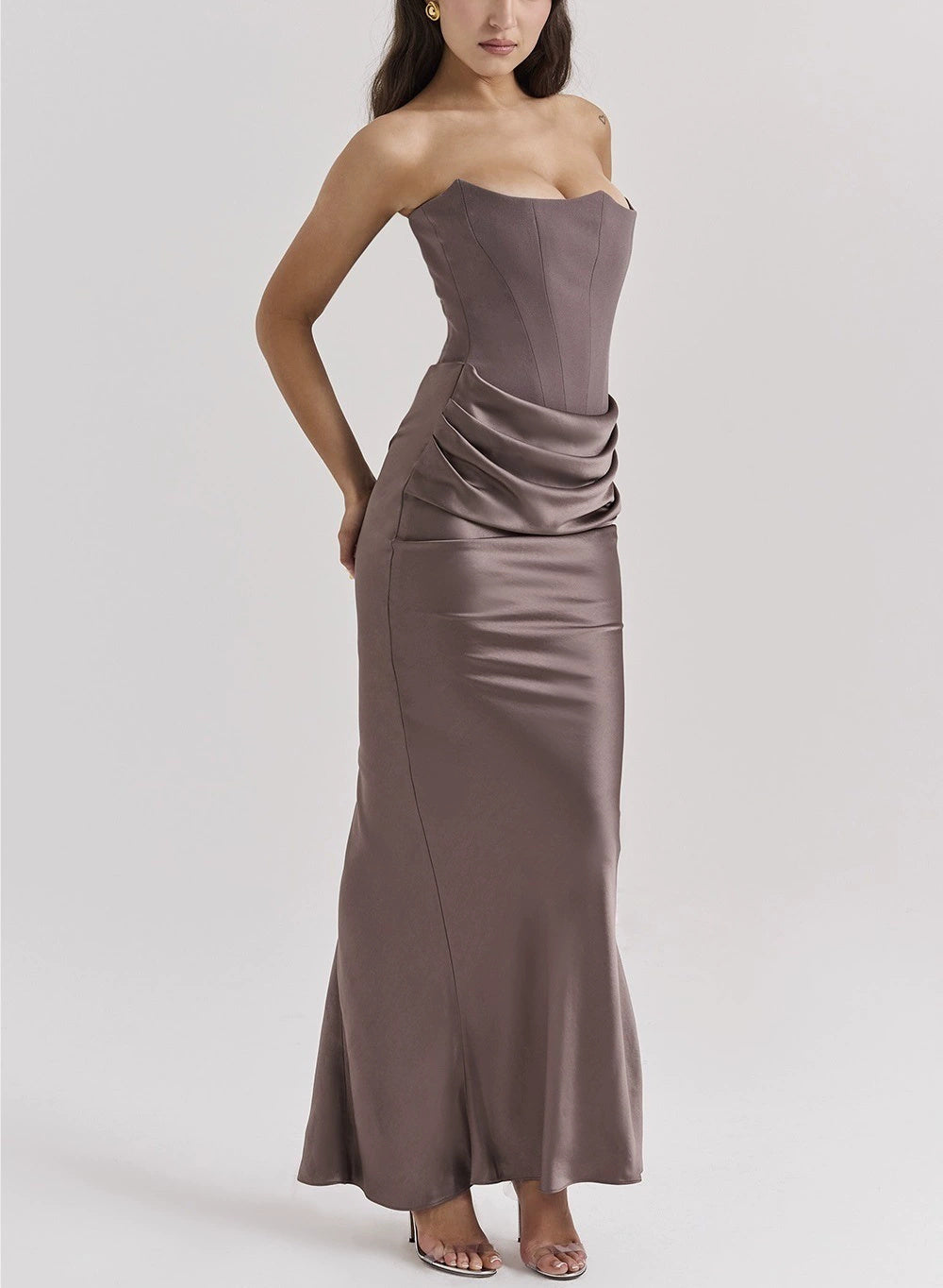 Off-shoulder Slimming Fishbone Skinny Silk Casual Women