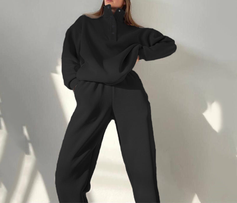 Oversized Solid Casual Pullovers Long Pant Set Warm Hoodie New Tracksuit Suit Fashion Pant Sets Sets For Women 2 Pieces