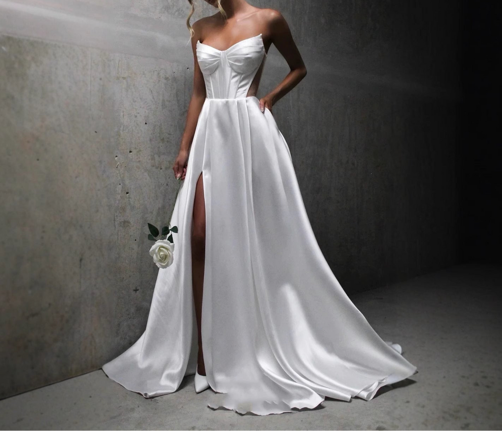 White Satin Dress