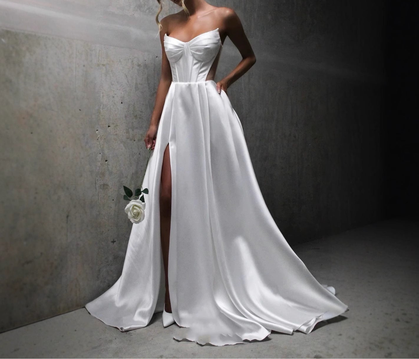 White Satin Dress
