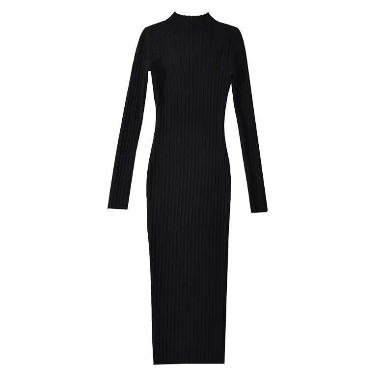 Round Neck Knitted Dress Stretch Slim