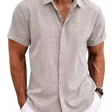 Men's Shirt Short Sleeve Casual Buckle