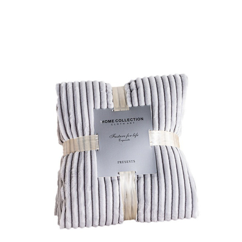 Back Printing Strip Fleece Blanket Nap Blanket