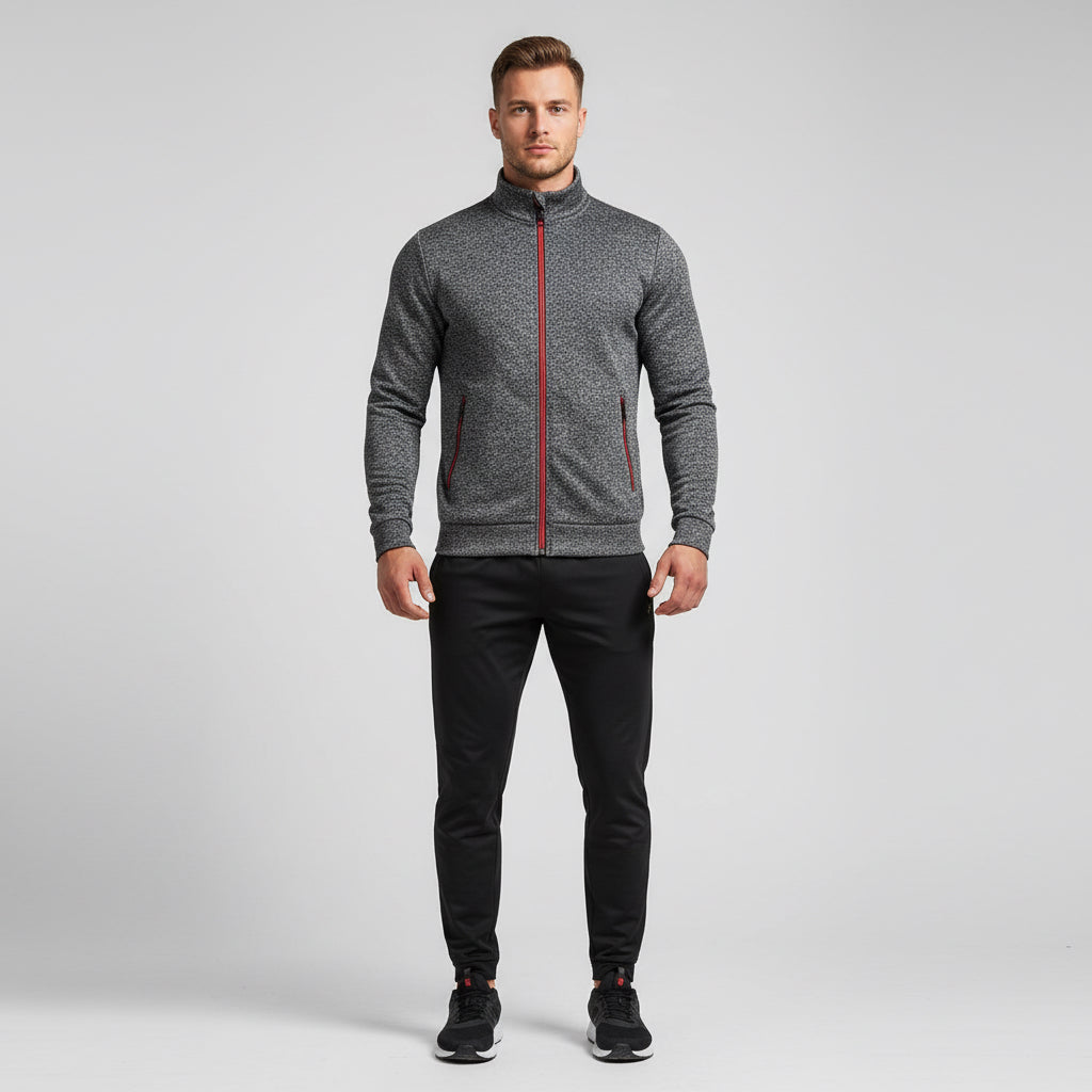 Men's Long Zipper Sweater Coat