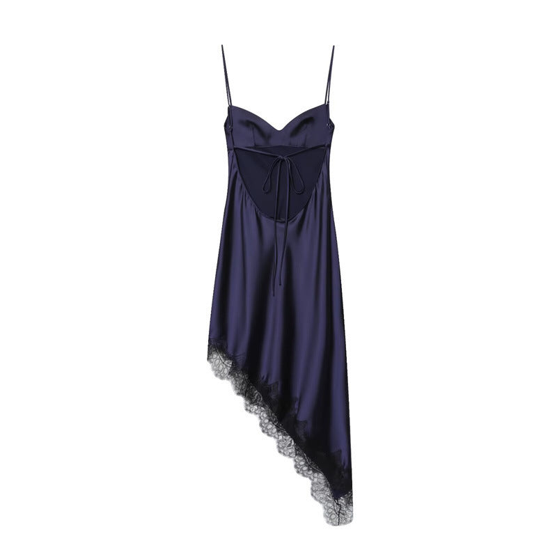 Women's Fashionable Casual Lace Asymmetric Dress