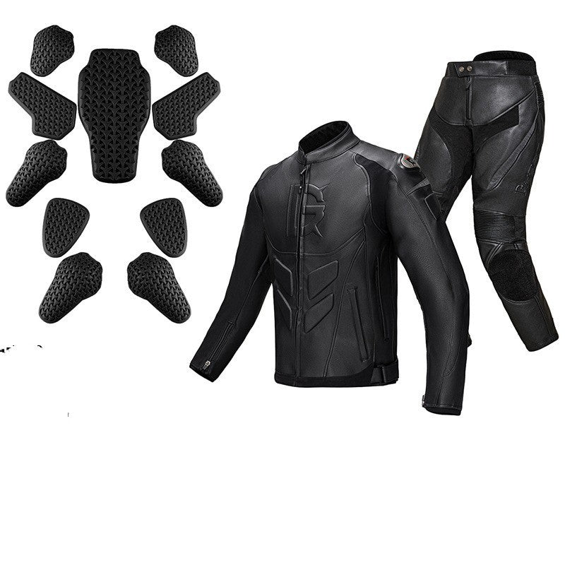 Wind-proof Motorcycle Leather Pants Suit