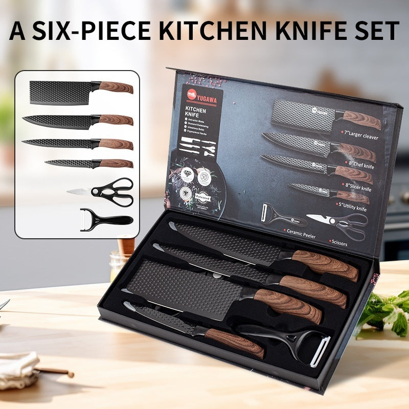 Household Stainless Steel Knife Diamond Six-piece Set