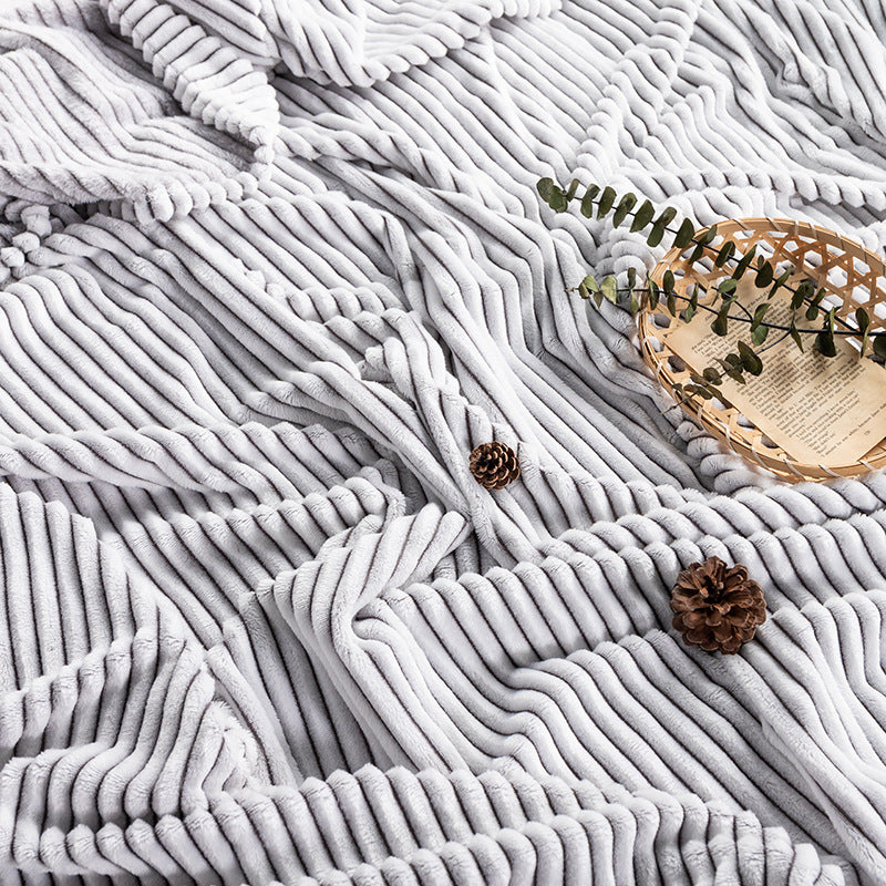Back Printing Strip Fleece Blanket Nap Blanket