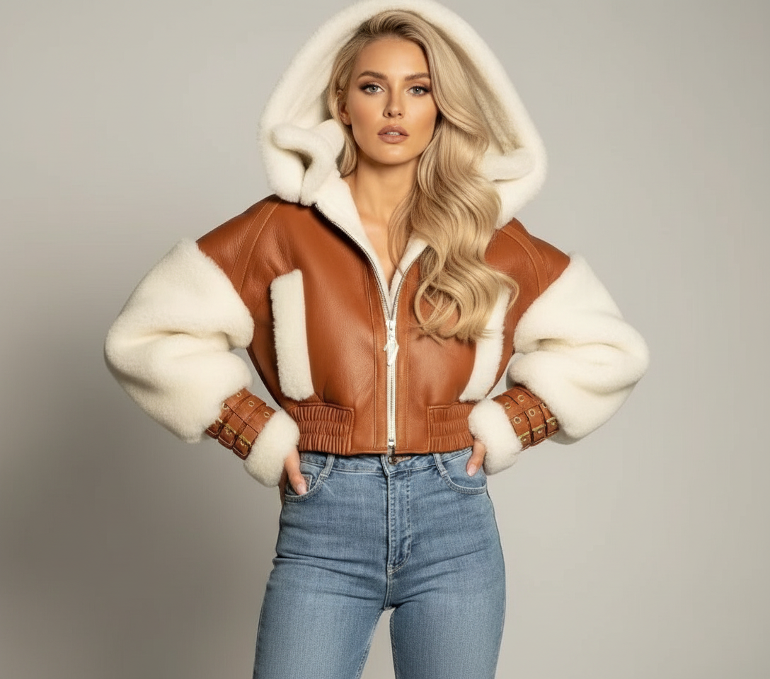 Women's Fur One-piece Lamb Fur Short Coat
