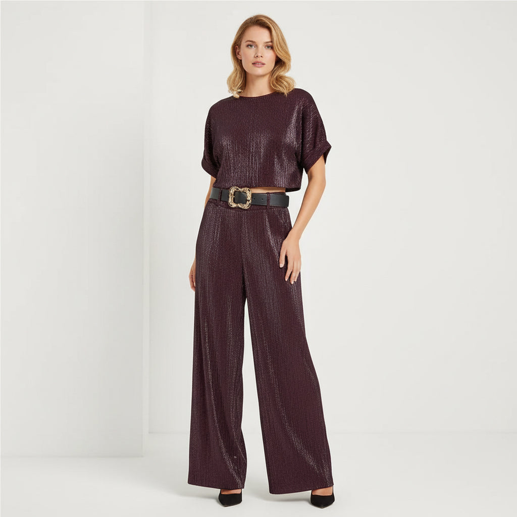 Balloon Top With Belt Slacks Suit