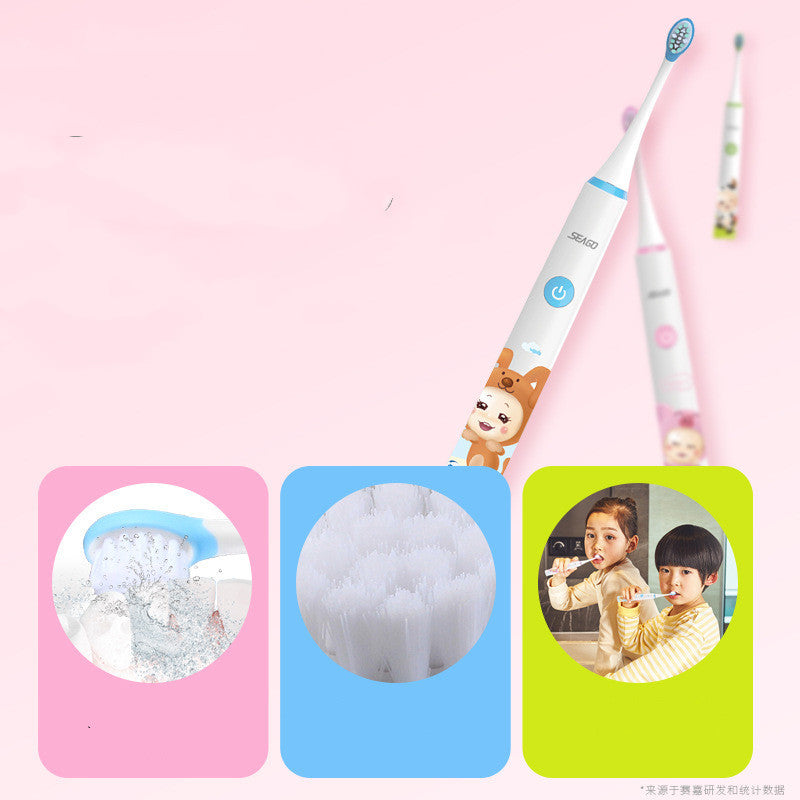 Waterproof Kids Baby Soft Hair Student Automatic Toothbrush