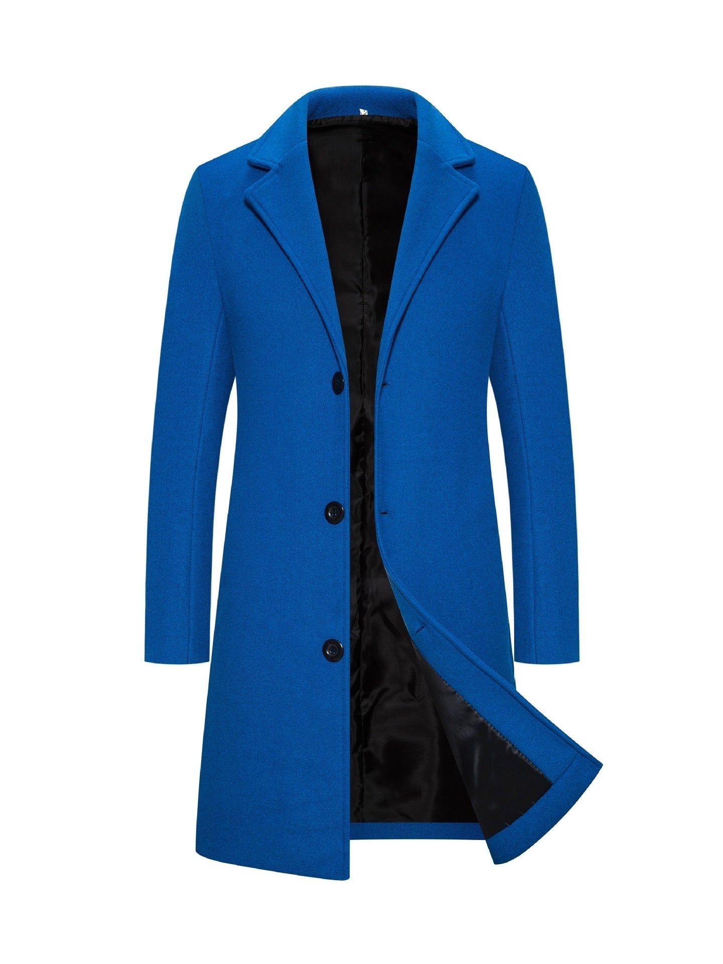Long Solid Color Single Breasted Windbreaker Fabric
