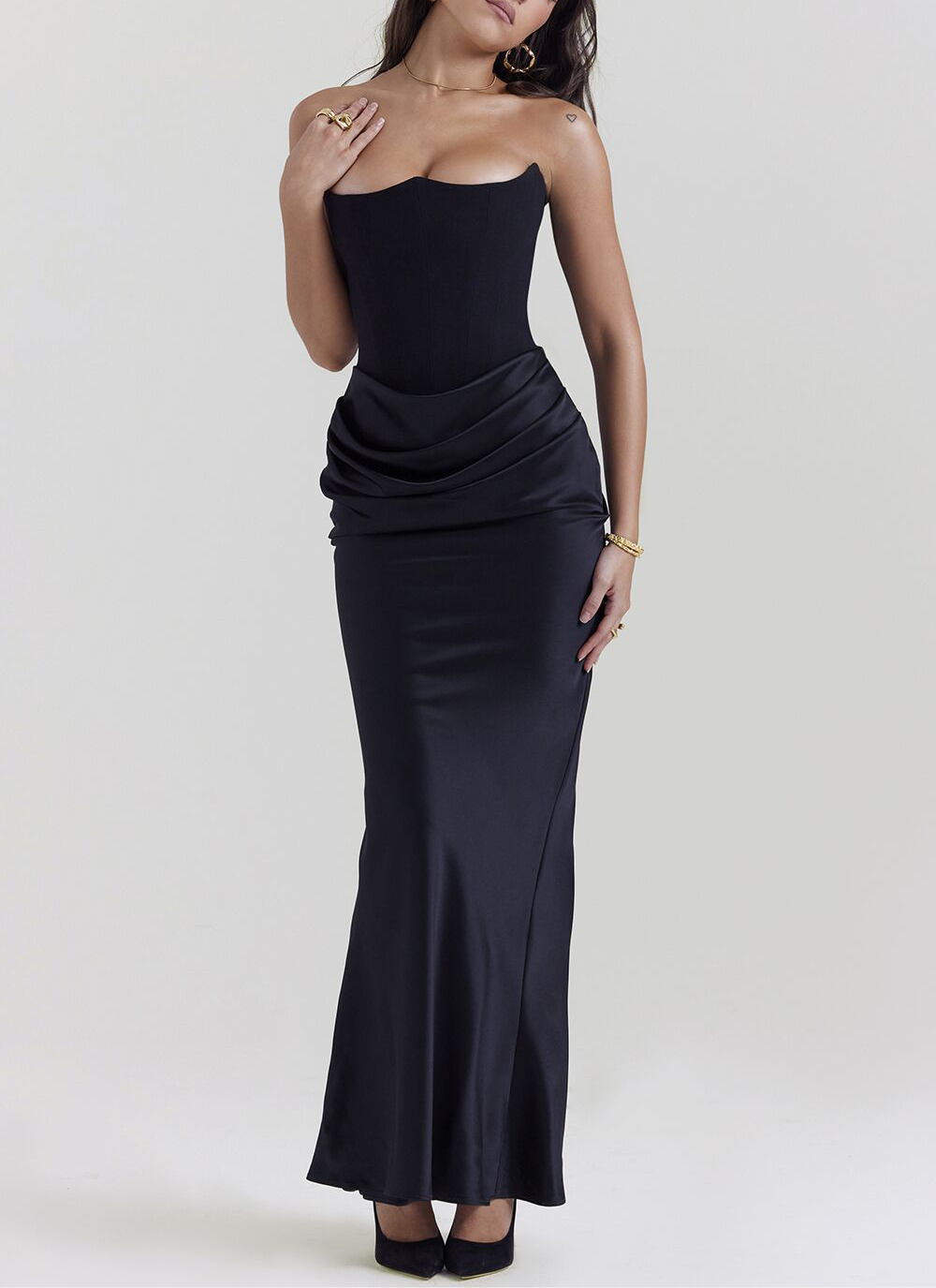 Off-shoulder Slimming Fishbone Skinny Silk Casual Women