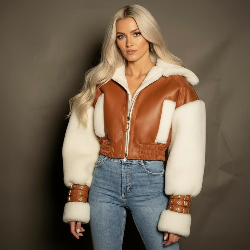 Women's Fur One-piece Lamb Fur Short Coat