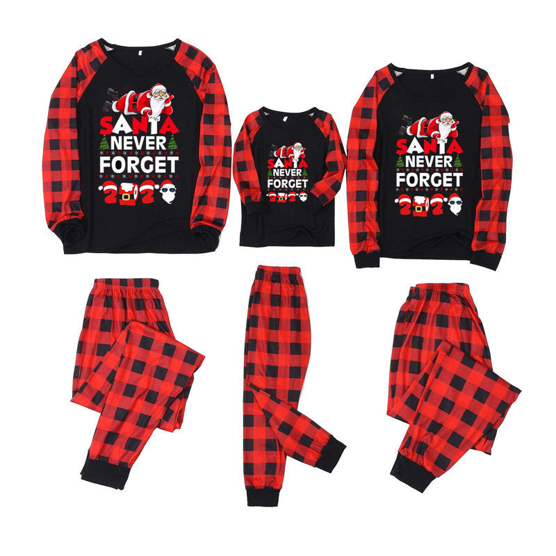 Santa Claus Print Parent-child Leisure Wear Set