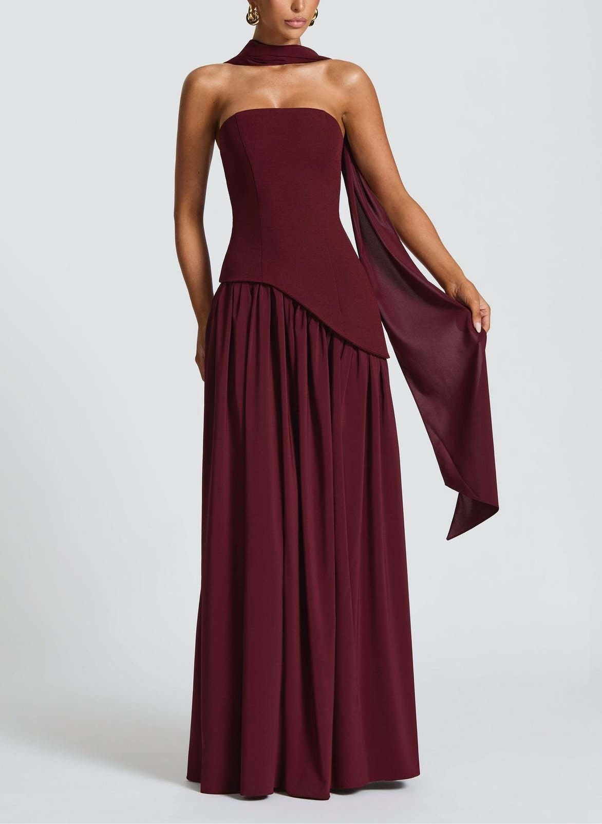 Pure Color Split Backless Elegant Streamer Dress