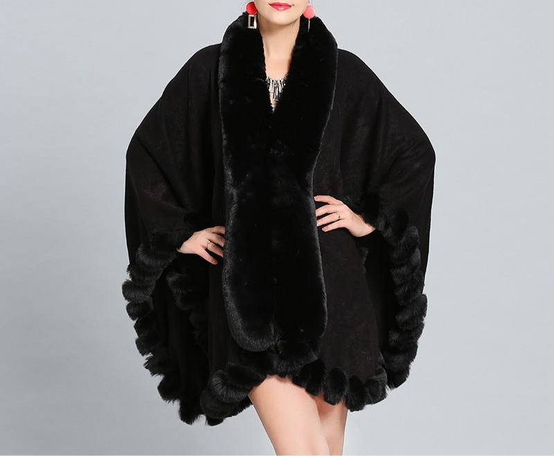 Winter Thick Shawl Imitation Fox Fur Long Collar