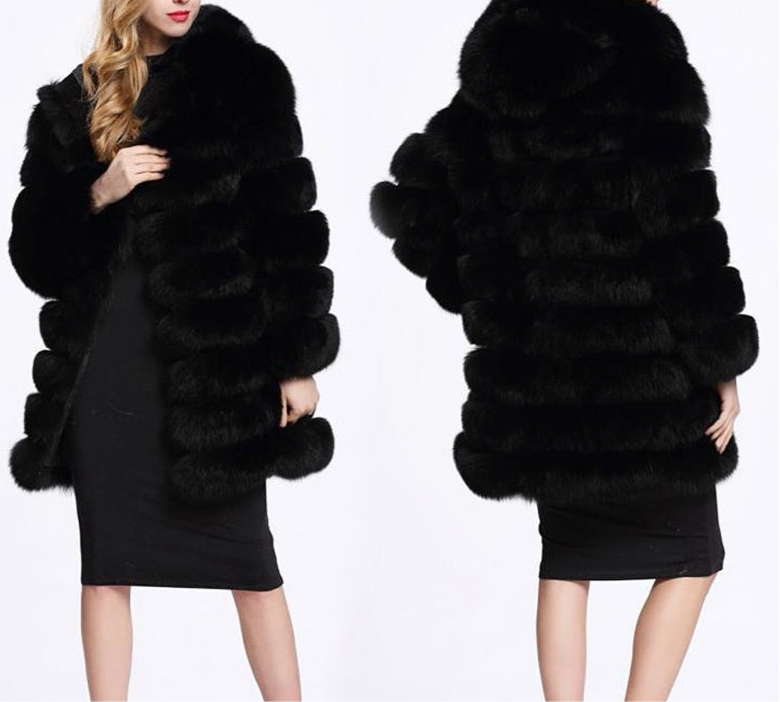 European And American Fox Fur Coat Women's Mid-length