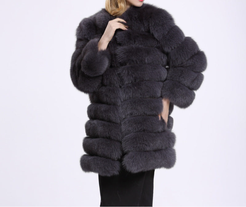 Ladies Luxury Long Fur Coat